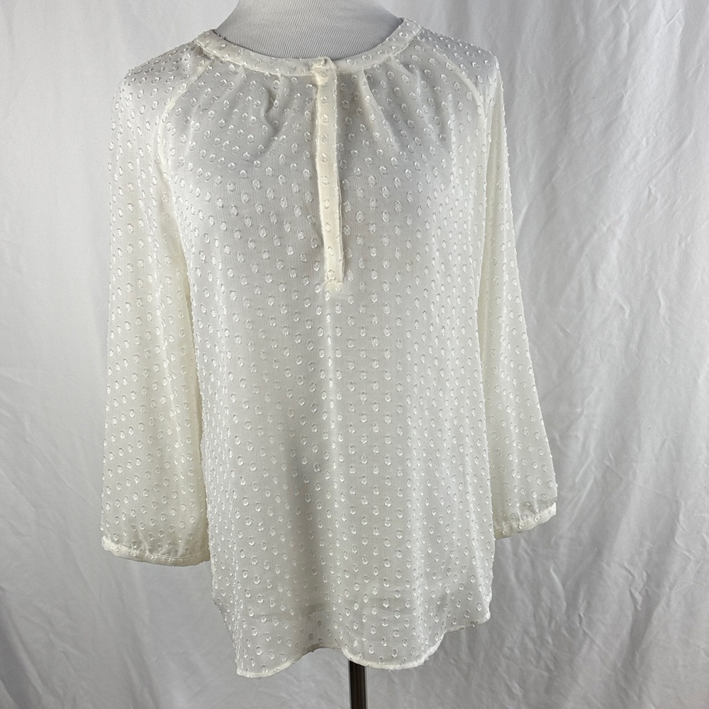 Banana Republic Cream Textured Tunic Blouse